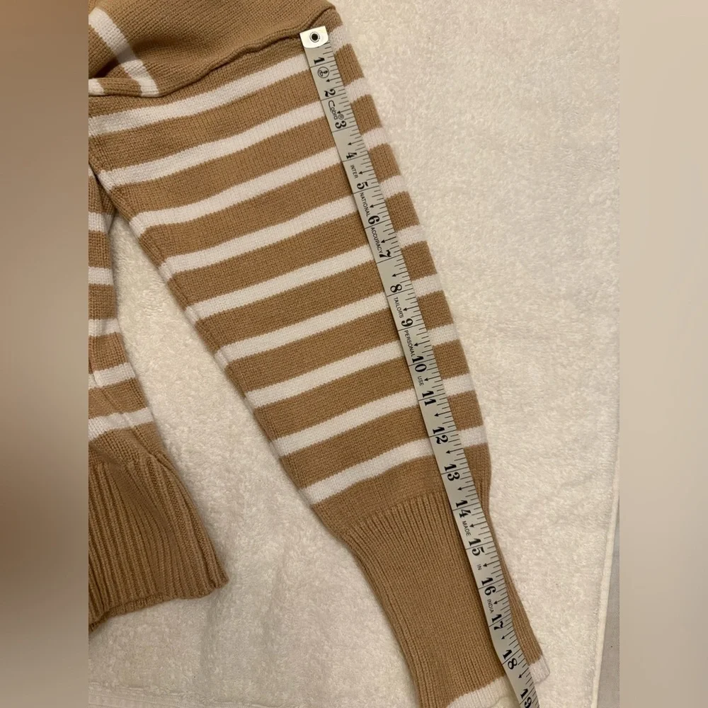 Philosophy camel and white striped crewneck sweater. - Picture 7 of 7